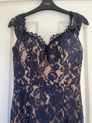 £40 • Buy BNWT JARLO Stunning Vanessa Floor Length Navy Dress Size 8 Prom, Ball Gown 