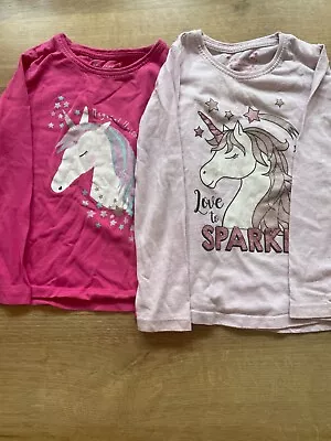 Primark Pink Unicorn Tops Bundle 3/4 Years • £3