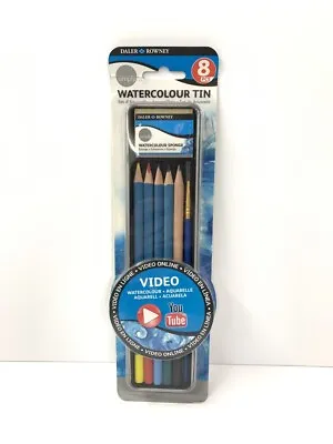 Daler Rowney Simply Watercolour Pencil Tin 8 Pcs • £8.99