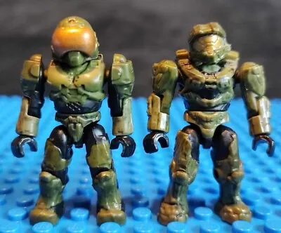 HALO Mega Bloks Construx X2 Spartans Chief Security USMC Green Figure Bundle Lot • £8.99