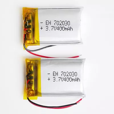 Lots 2pcs 3.7V 400mAh Lipo Polymer Rechargeable Battery For Watch GPS Mp3 702030 • £8.39