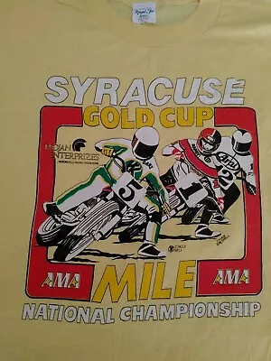 NOS Vintage 70s 80s  AMA Syracuse Gold Cup Motocross Single Stitch T-Shirt  XL • $79.99