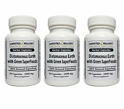 $26.79 • Buy 180 Diatomaceous Earth With Green SuperFoods Capsules