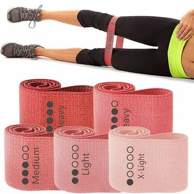 5Pcs Workout Resistance Bands Loop Set Fitness Yoga Booty Leg Exercise Band Set • $29.99