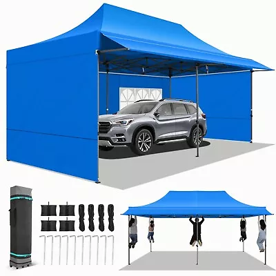 10'x20' Pop Up Canopy With Awning Heavy Duty Outdoor Commercial Vendors Gazebo • $284.99
