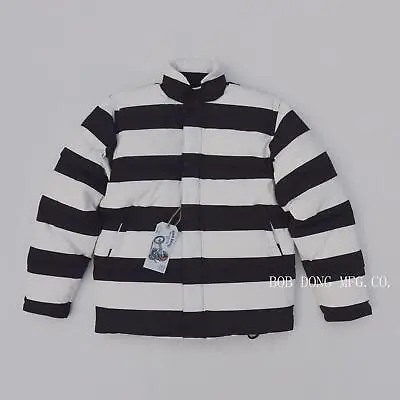 BOB DONG Motorcycle Coat Men's Prison Striped OBSERVER PARKA Winter Down Jackets • £234.99