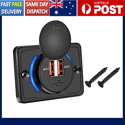 $11.39 • Buy 3.1A Dual USB Port Car Fast Charger Socket Power Outlet Panel Caravan 12/24V