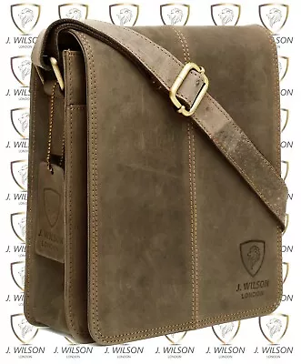 Mens Leather Shoulder Bag Designer Ladies Satchel Cross Body Work Messenger Case • £23.90