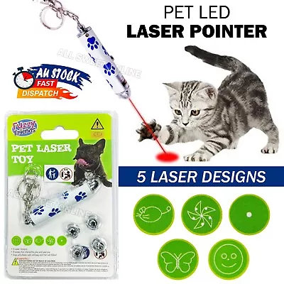 Cat Pet LED Laser Pointer Toy Bright Mouse Animation Fun 5 Images Key Ring AU • $7.95