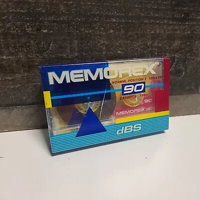 VTG Memorex DBS 90 Blank Audio Cassette Tapes 90' Color Block Game Room Decor • $2.99