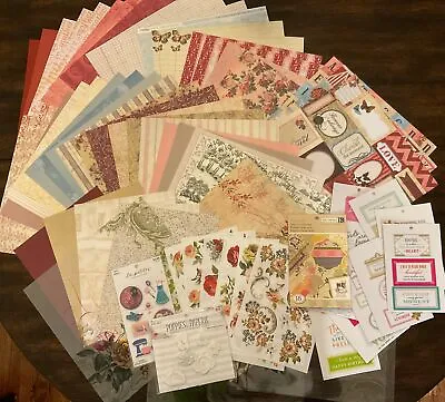 Lot Of Vintage Floral Mother's Day Scrapbook Paper Card Stock Stickers Vellum  • $32.99