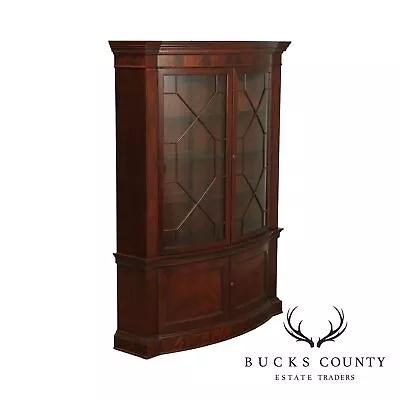 Baker Historic Charleston Collection Large Mahogany Bow Front China Cabinet • $3895