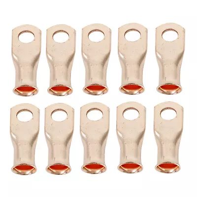 10Pcs Gauge 1/0 3/8  Battery Cable Ends Lugs Hole OFC Copper Ring Terminals Wire • $10.47