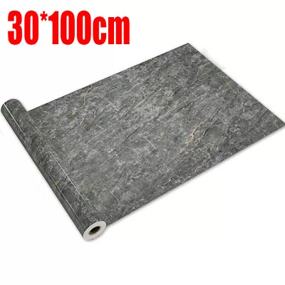 STICKY BACK PLASTIC VINYL 60cm Wide GREY WHITE SELF ADHESIVE MARBLE EFFECT WRAP • £6.99