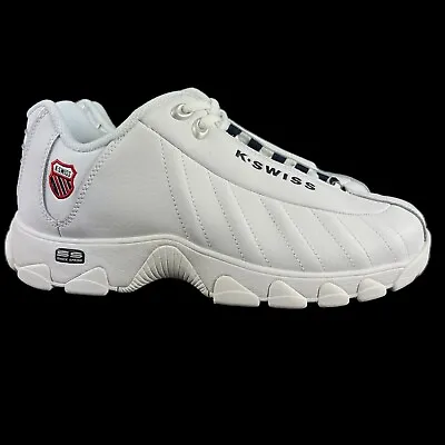 K-Swiss ST329 CMF White Navy Red Shoes Men's 03426-130 Sizes 8.5 - 14 EEE • $74.97