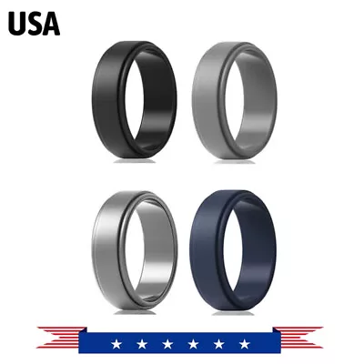 4 Pcs Silicone Wedding Engagement Ring Men Women Rubber Band Gym Sports New  • $6.99