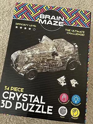 Brain Maze Crystal 3D Puzzle Jigsaw 54 Piece Black Old Rare Car Plexiglas New • £8