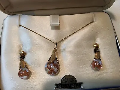 Antique Bala Floating Opal With Sunfire  Jewelry Set • $695.95
