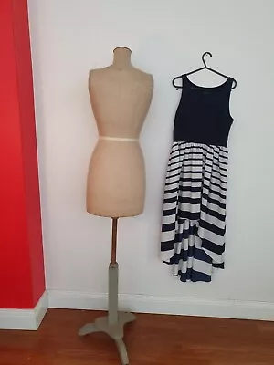 $25 • Buy Forever New Dress 12 Fabric Mix Blue Jersey Top