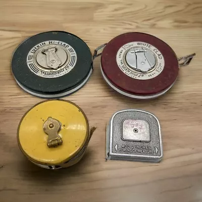 Vintage Lufkin Tape Measures Lot Of 4 Cloth Steel USA Ni-Clad White Clad *READ* • $24.87