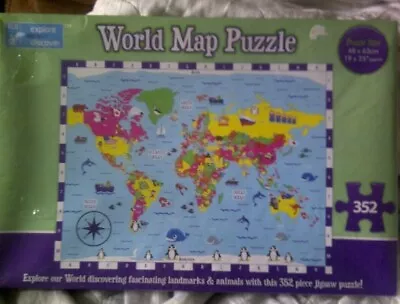 Explore Learn Discover  World Map Puzzle 352 Pieces *New* • £10