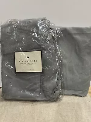 Pottery Barn Megan Dining Chair Slipcover Brushed Canvas Slate S/2 • $69.99