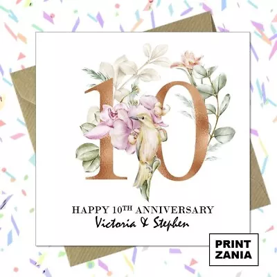 £2.99 • Buy Personalised 10th Wedding Anniversary Card Husband Wife Fiancé Fiancée AFE