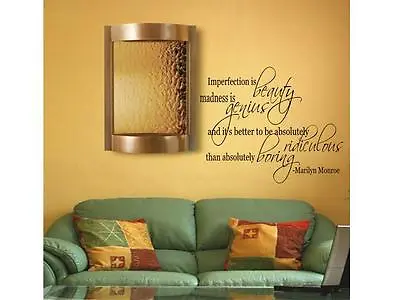 MARILYN MONROE Imperfection Wall Art Decal Decor Vinyl Quote Lettering Words 36  • $22.84