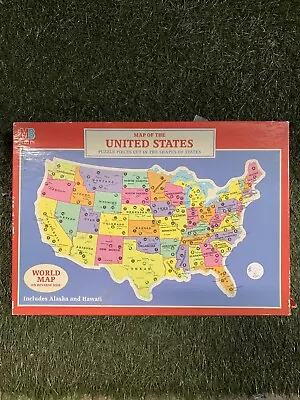 1988 Milton Bradley Jigsaw Puzzle Map Of The United States 14 X20  99 Pc 1 Lost • $5