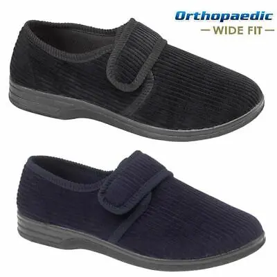 Mens Diabetic Orthopaedic Easy Close Wide Fitting Strap Slippers Shoes Size 6-14 • £12.95