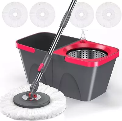 Spin Mop And Bucket With Wringer Set For Floor Cleaning • $43.22