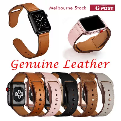 Genuine Leather Strap IWatch Band For Apple Watch Series 9 8 7 6 5 43 SE 41mm 45 • $11.99