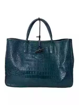 LONGCHAMP Tote Bag Leather BLU Croc Embossed  • $292.12
