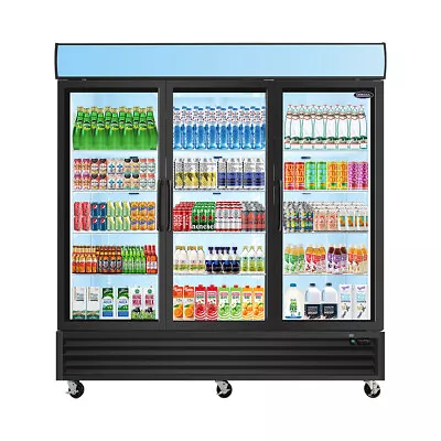 Commercial Glass 3 Door Merchandiser Refrigerator 81'' Display Cooler 70 Cu.ft • $3259.99