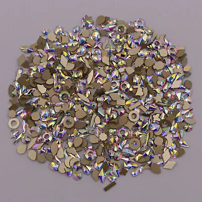 Nail Art Glass Rhinestones Glitter Diamond Crystal Gem 3D Tips DIY Decoration • $2.24