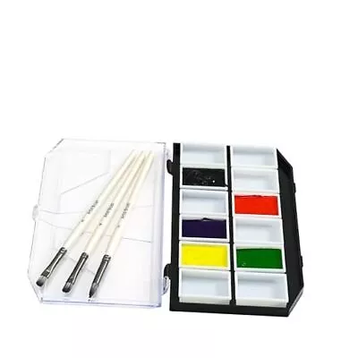 Empty Watercolor Paint Palette With Lid12-Well Portable Pans Easy CleanSuit  • $17.24