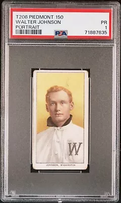 💥The Big Train Walter Johnson T206 Piedmont 150 Portrait Senators HOF RC PSA 1 • $2550