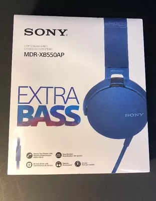 $152.28 • Buy Official Sony Extra Bass Wired Stereo Headphone MDR-XB550AP [ BLUE ] NEW