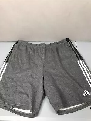 Adidas Tiro21 Sweat Football/Soccer Grey Black White Logo Shorts GP8808 Mens 2XL • $19.97