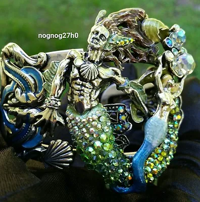 New Kirks Folly Bracelet Rip Tide Merman Mermaid Bracelet Silvertone  • $139.50