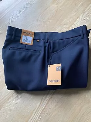 Farah Classic Men's Trousers W36 L31 Navy New RRP £45 • £26.99