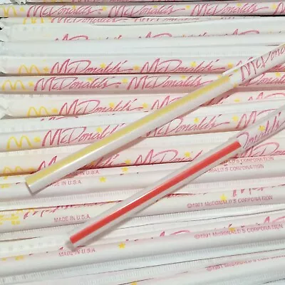 Vintage McDonalds Straws Unopened Plastic Straw 1991 New 32 Pieces • $28