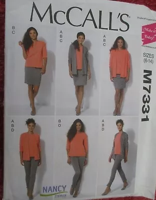 Sewing Pattern Stretch Knit Pencil Skirt Trousers Top McCalls M7331 6 8 10 12 14 • £4.49