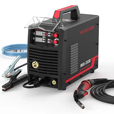 205A MIG Welder 230V Gas/Gasless /Lift TIG/ARC MIG Welding Machine • £263.99