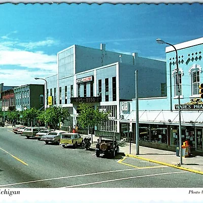 C1980s Mason Mich. Downtown Stores Ware's Pharmacy Postcard Main St Cars MI A79 • $9.25