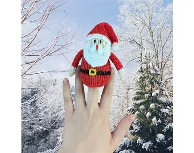 KNITTING PATTERN  - Father Christmas Santa Claus Finger Puppet Play Song • £3.25