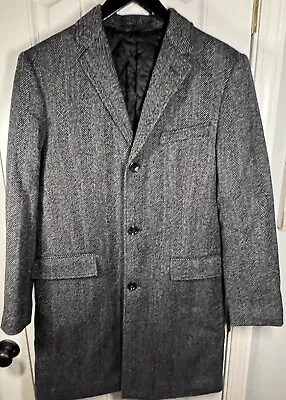 J Crew Topcoat Mens 38 Regular Ludlow Wool Blend Herringbone Primaloft Lined • $104.99