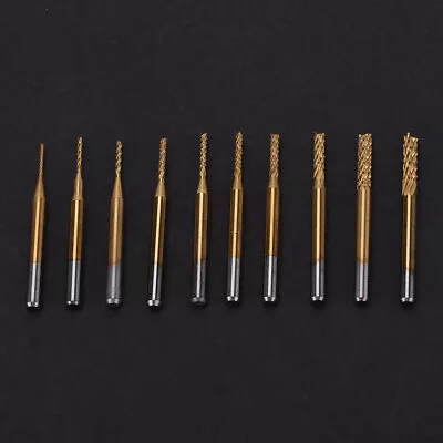 10pcs 0.8mm 3.17mm End Mill Engraving Bits Cutter 1/8 Shank Spares • $11.35