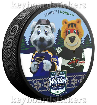 2022 Winter Classic Mascot Dueling Hockey Puck St. Louis Blues Vs Minnesota Wild • $10.95