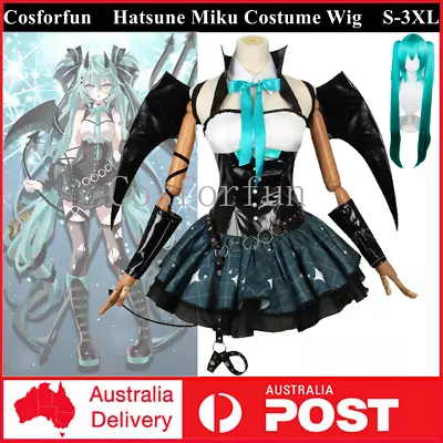 Anime Vocaloid Hatsune Miku Cosplay Costume Wig Uniform Dress Party Christmas • $22.18